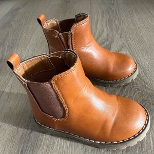 Brown Leather Kids Boots